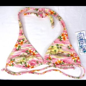 Separates Aqua Couture pink triangle bikini top M